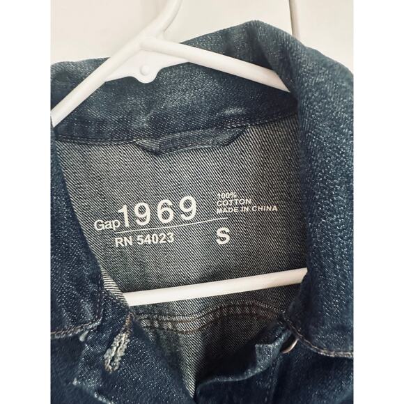 Y2K Gap Denim Jacket classic Dark Wash Fall Staple Cotton Unisex - Picture 3 of 8